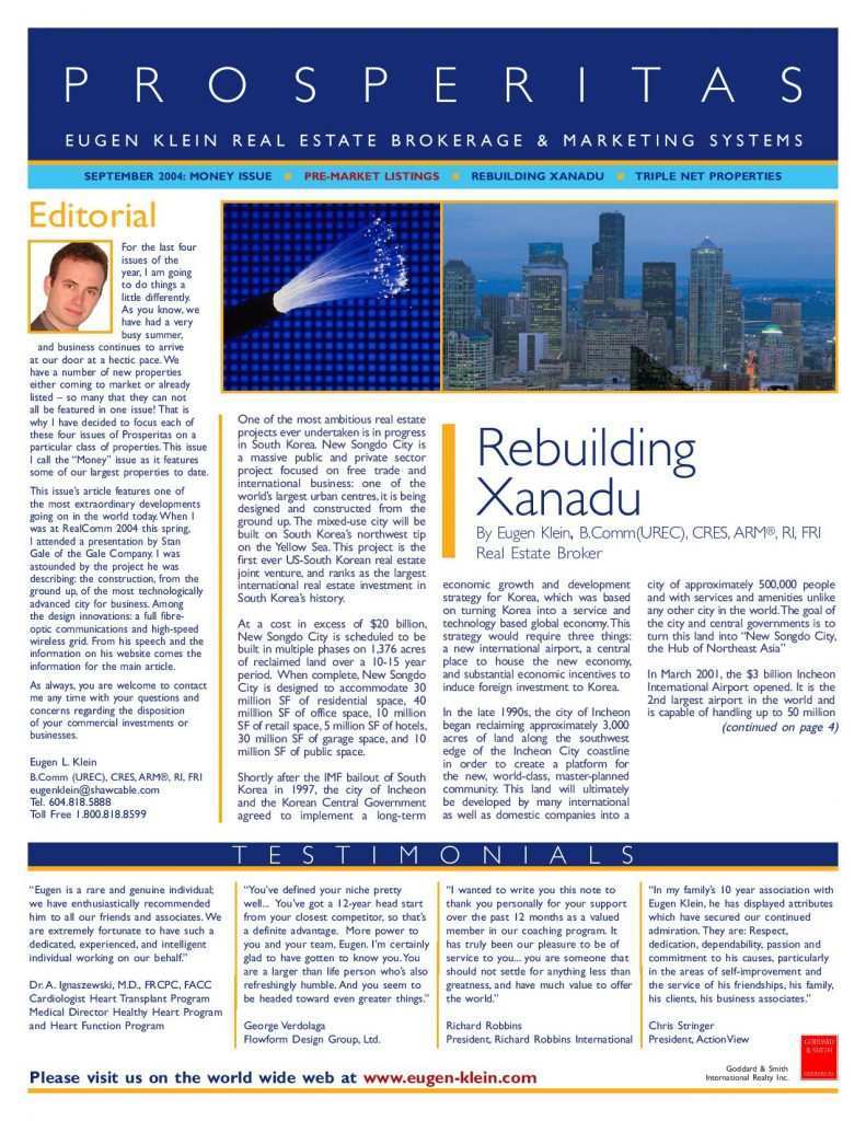 Prosperitas 2004 September Xanadu Article